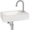 Saniselect Squared fontein incl. chromen kraan met C-uitloop rechts 40,5x22x9cm Wit