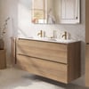Saniselect Tonale badmeubelset incl. wastafel glans wit 121x46cm denver eiken
