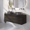 Ben Tendenza badmeubel incl. geborsteld zwarte waskommen 121x46cm coal oak