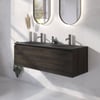 Ben Tendenza badmeubel incl. beton zwarte wastafel 120,1x45cm coal oak
