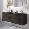 Ben Tendenza badmeubel incl. beton zwarte wastafel 140,1x45x61,5cm coal oak
