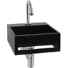 Saniselect Tenna fontein incl. chromen kraan met C-uitloop en handdoekhouder 30x28x12,5cm Mat zwart
