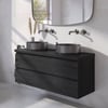 Ben Tendenza badmeubel incl. geborsteld zwarte waskom 121x46x65,8cm nero