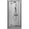 Ben Vivid Draaideur links 90x200 cm Geborsteld Zwart Helder Glas