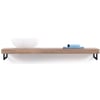 Looox Wooden Base Shelf Solo Eiken 140 cm Old Grey/Mat Zwart