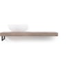 Looox Wooden Base Shelf Solo 100 cm Houder Links Old Grey/Mat Zwart