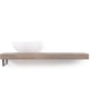 Looox Wooden Base Shelf Solo 100 cm Houder Links Old Grey/RVS