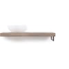 Looox Wooden Base Shelf Solo 100 cm Houder Rechts Old Grey/RVS