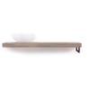 Looox Wooden Base Shelf Solo 120 cm Houder Rechts Old Grey/Mat Zwart