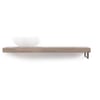 Looox Wooden Base Shelf Solo 120 cm Houder Rechts Old Grey/RVS