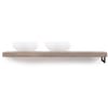 Looox Wooden Base Shelf Solo 160 cm Houder Rechts Old Grey/Mat Zwart