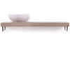 Looox Wooden Base Shelf Solo Eiken 100 cm Old Grey/Mat Zwart
