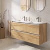 Saniselect Guarda badmeubel incl. witte keramische wastafel 121x46x61cm eiken marcato – aluminium greeplijst