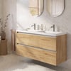 Saniselect Guarda badmeubel incl. witte wastafel 121x51x64cm eiken marcato – aluminium greeplijst