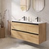 Saniselect Guarda badmeubel incl. witte keramische wastafel 121x51x61cm eiken marcato – zwarte greeplijst