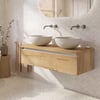Saniselect Guarda badmeubel incl. afdekblad 120x51x32cm eiken marcato – aluminium greeplijst