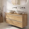 Saniselect Guarda badmeubel incl. afdekblad 120x51x62cm eiken marcato – aluminium greeplijst