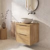 Saniselect Luca badmeubel incl. afdekblad 60x51x62cm eiken marcato – gunmetal greep