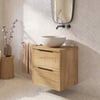 Saniselect Luca badmeubel incl. afdekblad 60x51x62cm eiken marcato – zwarte greep