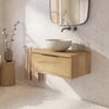Saniselect Luca badmeubel incl. grijze keramische waskom 80x51x49cm eiken marcato – gunmetal greep