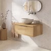 Saniselect Luca badmeubel incl. afdekblad 80x51x32cm eiken marcato – rvs greep