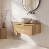 Saniselect Luca badmeubel incl. afdekblad 80x51x32cm eiken marcato – zwarte greep
