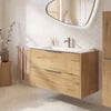 Saniselect Luca badmeubel incl. witte keramische wastafel 101x46x61cm eiken marcato – rvs greep