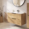 Saniselect Luca badmeubel incl. witte keramische wastafel 101x51x61cm eiken marcato – zwarte greep