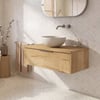 Saniselect Luca badmeubel incl. afdekblad 100x51x32cm eiken marcato – rvs greep