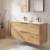 Saniselect Luca badmeubel incl. malta beige keramische wastafel 121x46x61cm eiken marcato – gunmetal greep