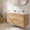 Saniselect Luca badmeubel incl. witte keramische wastafel 121x46x61cm eiken marcato – gunmetal greep