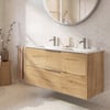 Saniselect Luca badmeubel incl. witte keramische wastafel 121x46x61cm eiken marcato – rvs greep