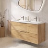 Saniselect Luca badmeubel incl. witte wastafel 121x51x64cm eiken marcato – rvs greep