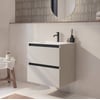 Saniselect Guarda badmeubel incl. witte keramische wastafel 61x51x61cm kiezel grijs – zwarte greeplijst