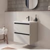 Saniselect Guarda badmeubel incl. witte wastafel 61x51x64cm kiezel grijs – zwarte greeplijst