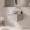 Saniselect Guarda badmeubel incl. witte keramische waskom 60x51x49cm kiezel grijs – aluminium greeplijst