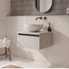 Saniselect Guarda badmeubel incl. afdekblad 60x51x32cm kiezel grijs – zwarte greeplijst
