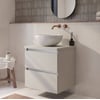 Saniselect Guarda badmeubel incl. afdekblad 60x51x62cm kiezel grijs – aluminium greeplijst