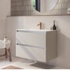 Saniselect Guarda badmeubel incl. witte keramische wastafel 81x51x61cm kiezel grijs – aluminium greeplijst