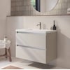 Saniselect Guarda badmeubel incl. witte wastafel 80x46x64cm kiezel grijs – aluminium greeplijst