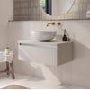Saniselect Guarda badmeubel incl. witte keramische waskom 80x51x49cm kiezel grijs – aluminium greeplijst