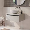 Saniselect Guarda badmeubel incl. afdekblad 80x51x32cm kiezel grijs – zwarte greeplijst