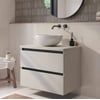 Saniselect Guarda badmeubel incl. witte keramische waskom 80x51x79cm kiezel grijs – zwarte greeplijst