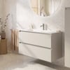 Saniselect Guarda badmeubel incl. witte keramische wastafel 101x51x61cm kiezel grijs – aluminium greeplijst