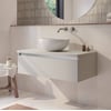 Saniselect Guarda badmeubel incl. witte keramische waskom 100x51x49cm kiezel grijs – aluminium greeplijst