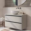 Saniselect Guarda badmeubel incl. afdekblad 100x51x62cm kiezel grijs – zwarte greeplijst