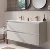 Saniselect Guarda badmeubel incl. witte keramische wastafel 121x46x61cm kiezel grijs – aluminium greeplijst