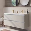 Saniselect Guarda badmeubel incl. witte wastafel 121x51x64cm kiezel grijs – aluminium greeplijst