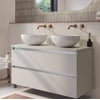Saniselect Guarda badmeubel incl. afdekblad 120x51x62cm kiezel grijs – aluminium greeplijst
