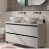 Saniselect Guarda badmeubel incl. afdekblad 120x51x62cm kiezel grijs – zwarte greeplijst